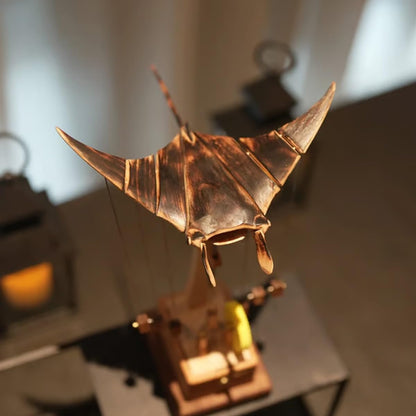 🎁Selected Christmas Gifts: Handmade Wooden Electric Manta Ray Figurine🐟