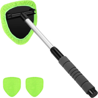 Easy Defogging in Seconds👍Microfiber Windshield Cleaner with Extendable Handle