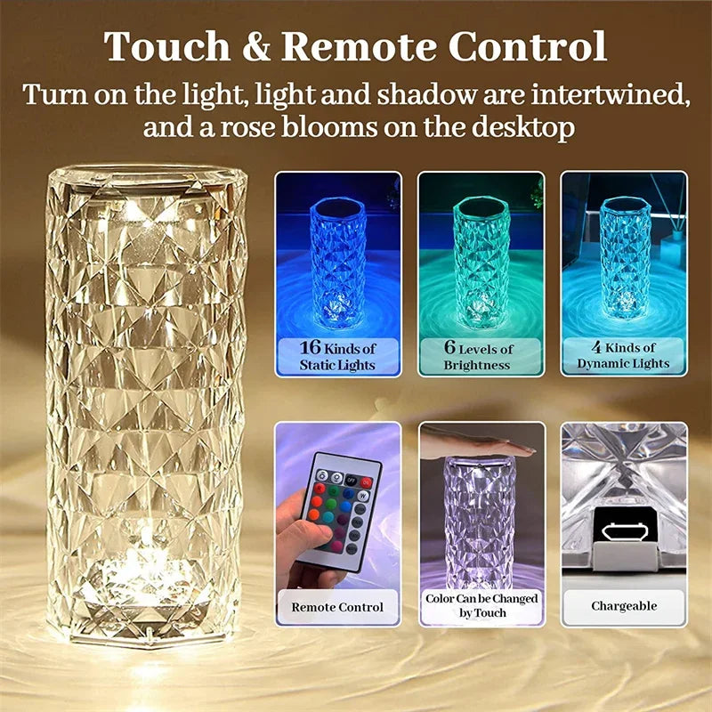 🔥16-color crystal touch-sensitive rose lamp - the best holiday gift🎄